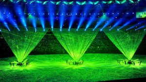 Part of the opening ceremonies in Rio (LA Times photo)