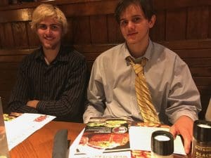 Jack, the graduate (right) and his big brother, Cole, at the post-graduation dinner.