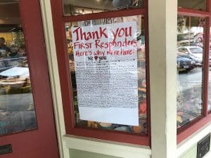 Downtown Sonoma, CA: Open for business and saying thanks