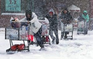 The Northeast digs out. (Boston Globe photo)