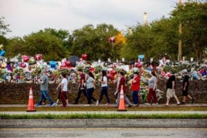 Students in Parkland Florida, return to class this week. (NYTimes photo)